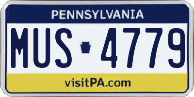 PA license plate MUS4779