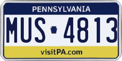 PA license plate MUS4813