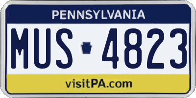 PA license plate MUS4823