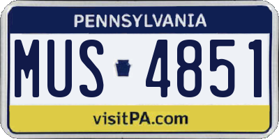 PA license plate MUS4851