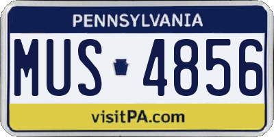 PA license plate MUS4856