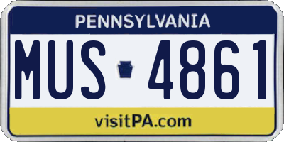 PA license plate MUS4861