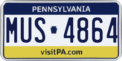 PA license plate MUS4864