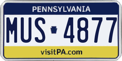 PA license plate MUS4877