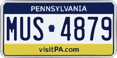 PA license plate MUS4879