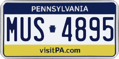 PA license plate MUS4895