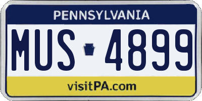 PA license plate MUS4899