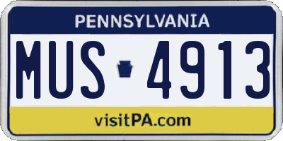 PA license plate MUS4913