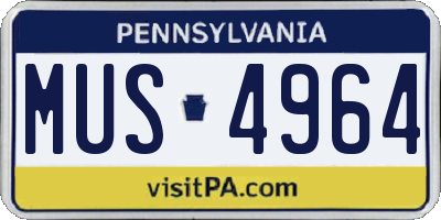 PA license plate MUS4964