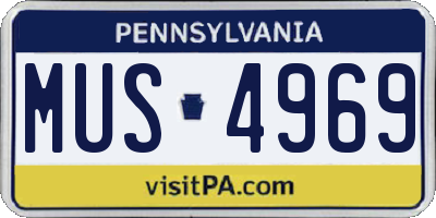 PA license plate MUS4969