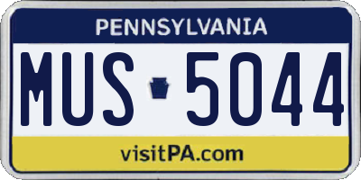 PA license plate MUS5044