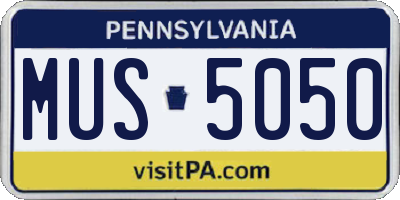 PA license plate MUS5050