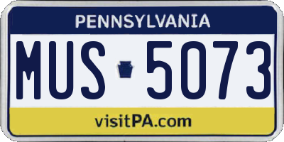 PA license plate MUS5073