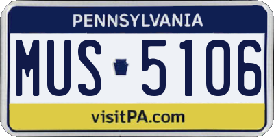 PA license plate MUS5106
