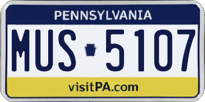 PA license plate MUS5107
