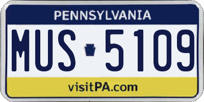 PA license plate MUS5109