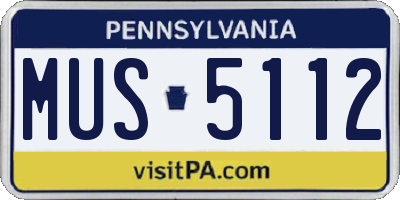 PA license plate MUS5112