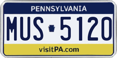PA license plate MUS5120