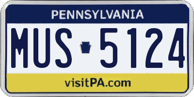 PA license plate MUS5124