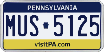 PA license plate MUS5125