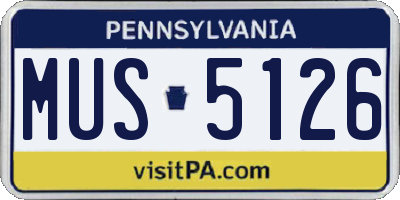 PA license plate MUS5126