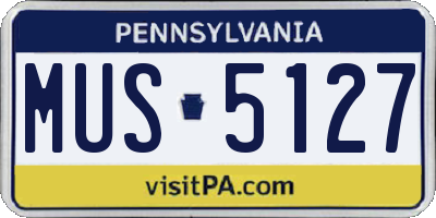 PA license plate MUS5127