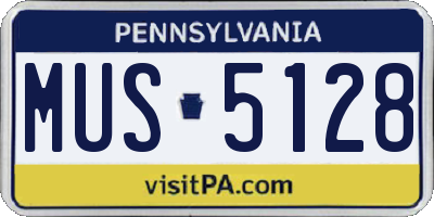 PA license plate MUS5128