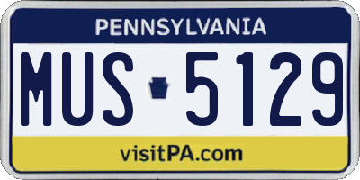 PA license plate MUS5129