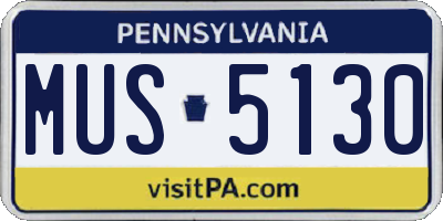 PA license plate MUS5130