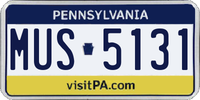 PA license plate MUS5131