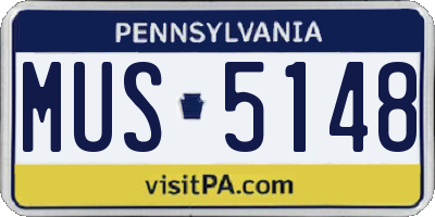 PA license plate MUS5148