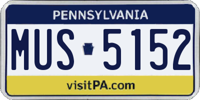 PA license plate MUS5152
