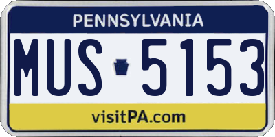 PA license plate MUS5153