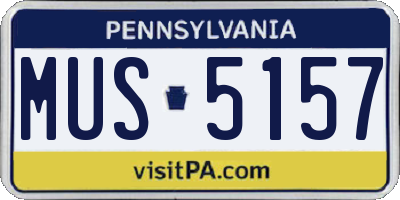 PA license plate MUS5157