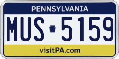 PA license plate MUS5159