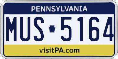 PA license plate MUS5164