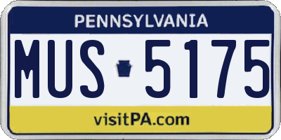 PA license plate MUS5175