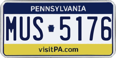 PA license plate MUS5176