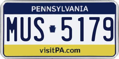 PA license plate MUS5179