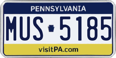 PA license plate MUS5185