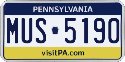 PA license plate MUS5190
