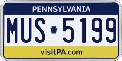 PA license plate MUS5199