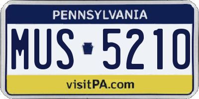 PA license plate MUS5210