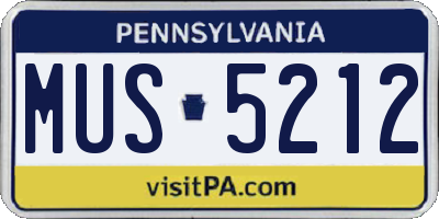 PA license plate MUS5212