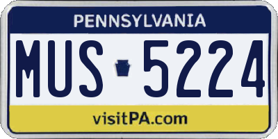 PA license plate MUS5224