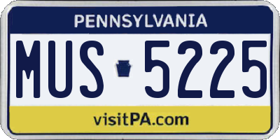 PA license plate MUS5225