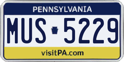 PA license plate MUS5229