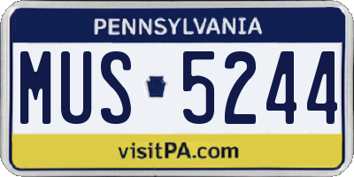 PA license plate MUS5244