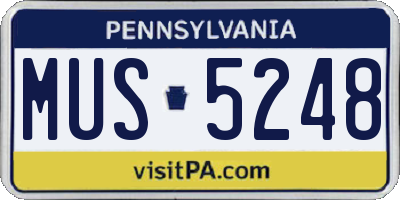 PA license plate MUS5248