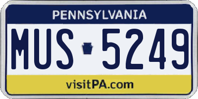 PA license plate MUS5249